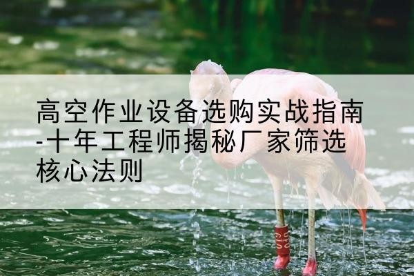 康县剪叉式升降机厂家-高空作业设备选购实战指南-十年工程师揭秘厂家筛选核心法则