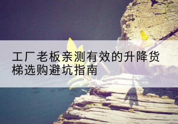 康县升降货梯怎么选-工厂老板亲测有效的升降货梯选购避坑指南